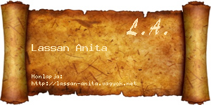 Lassan Anita névjegykártya