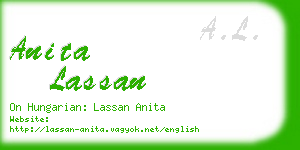 anita lassan business card